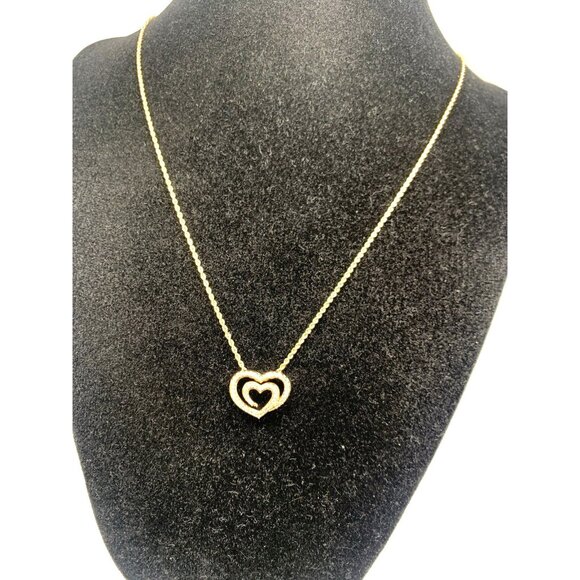 Heart Shape Pendant 0.20ctw Diamond 14k Yellow Gold Women's Rope Necklace 18'' - Picture 13 of 13